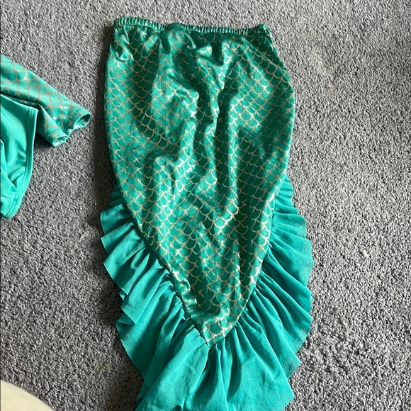 Cat & Jack Teal Mermaid Rashguard Swim Set with Skirt - Picture 10 of 10